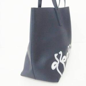 Max Mara 美品 トートバッグ PVC 鶴 クレイン 合成皮革 フェイクレザー A4収納 カジュアル ビジネス 紺 ネイビー AA