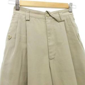 ISSEY MIYAKE ツータック ワイド パンツ 無地 ハイウエスト M ベージュ