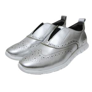 ゼログランド ZEROGRAND スニーカー スリッポン パンチング シューズ 靴 8.5 約25.5cm シルバー X