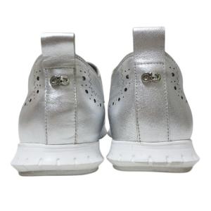 COLE HAAN ゼログランド ZEROGRAND スニーカー スリッポン パンチング シューズ 靴 8.5 約25.5cm シルバー X