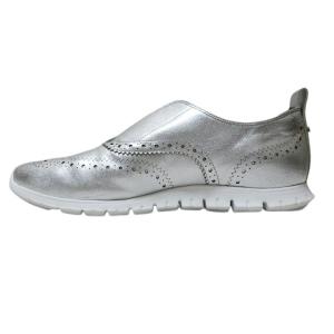 COLE HAAN ゼログランド ZEROGRAND スニーカー スリッポン パンチング シューズ 靴 8.5 約25.5cm シルバー X