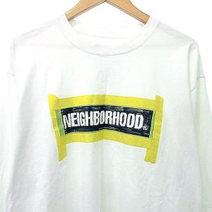 NEIGHBORHOOD 20AW TAPE C-TEE.LS Tシャツ 長袖 ロンT カットソー テープ ボックス プリント ロゴ L 白 ホワイト