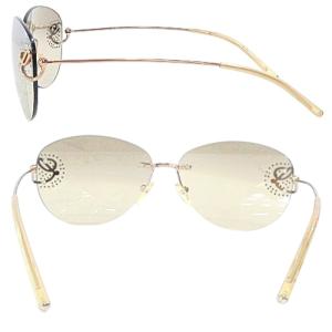 LOEWE リムレス フレームレス サングラス ラインストーン ブラウンレンズ 茶 SLW167S A0317