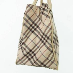 BURBERRY BLUE LABEL チェック トートバッグ ナイロン ハンドバッグ 三陽商会 ベージュ系