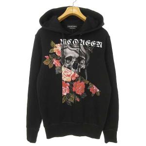 Alexander McQueen 17AW SKULL POPOVER HOODY パーカー ブラック