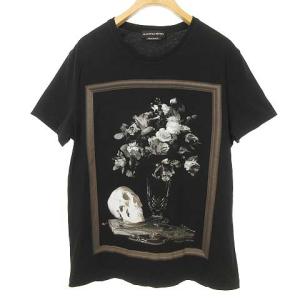 Alexander McQueen Floral Skull Print Tシャツ スカル ブラック