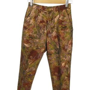 AKIRANAKA 18AW Valentina pants フラワーパターンジャカードパンツ ブラウン