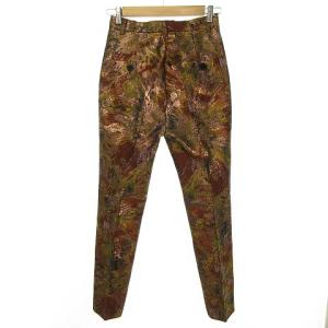 AKIRANAKA 18AW Valentina pants フラワーパターンジャカードパンツ ブラウン