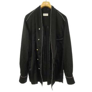 BED J.W. FORD 19AW サテンノーカラーシャツ ブラック