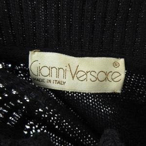 GIANNI VERSACE 80s ヴィンテージ ウールニットワンピース 2 ダークネイビー