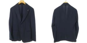 Gabriele Pasini 3ピース シングル 3B 段返り スーツ セットアップ 上下 44 ネイビー