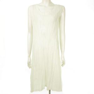 ノースリーブワンピース シワ加工 ポリエステル コットン 4 オフホワイト 