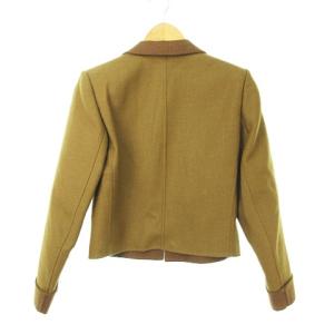 YVES SAINT LAURENT セットアップ 上下サイズ違い ジャケット × スカート 上下2点セット スーツ カーキ × ブラウン 茶 ECR3