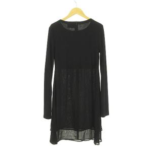 D&G リブカットソー × ジョーゼットワンピース ブラック