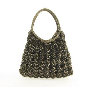 ワイヤーバッグ ロゴリング ブロンズ × ブラック