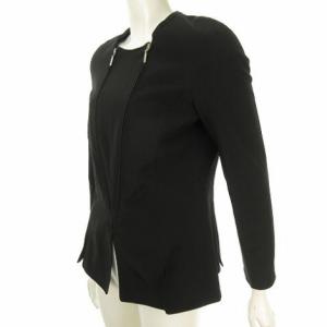 GIORGIO ARMANI Vジップペプラムジャケット ブラック