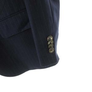 HUGO BOSS ストライプ シングル テーラード ジャケット ブレザー 44 ネイビー