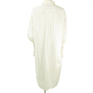 TICCA コットンレース パフスリーブ シャツワンピース 白 ホワイト F TAHS-317-02