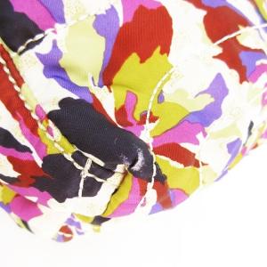 MARC by MARC JACOBS ロゴキルティング 花柄 トートバッグ ナイロントート ロゴプレート ロゴ柄裏地 アイボリー × パープル 紫