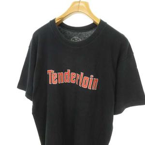 TENDERLOIN ロゴ プリント Tシャツ トップス カットソー 半袖 L ブラック