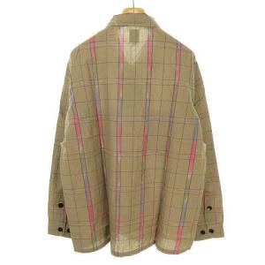 South2 West8 IN854 Smokey Shirt Ikat Windowpane スモーキー シャツ トップス チェック柄 長袖 S ベージュ