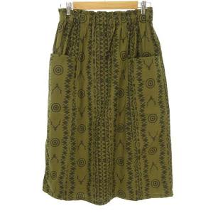 South2 West8 HM882 Army String Skirt Flannel Pt アーミー ロング スカート 総柄 1 オリーブ