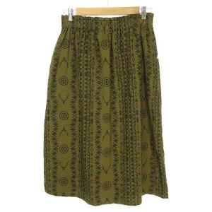 South2 West8 HM882 Army String Skirt Flannel Pt アーミー ロング スカート 総柄 1 オリーブ