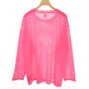 South2 West8 IN885 Side Slit Crew Neck Shirt Knit Mesh オーバーサイズ メッシュ カットソー Tシャツ