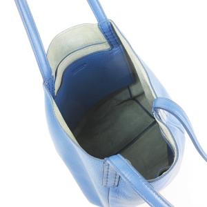 HIROFU ロシェ トートバッグ M ロゴチャーム付き バケツバッグ ブルー 青 レザー WY