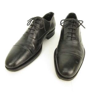 レザー シューズ ストレートチップ 内羽根 ビジネス ドレス 7.5 ブラック WY