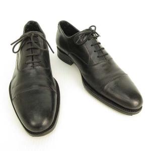 UNITED ARROWS レザー シューズ ストレートチップ 内羽根 ビジネス ドレス 7.5 ブラック WY