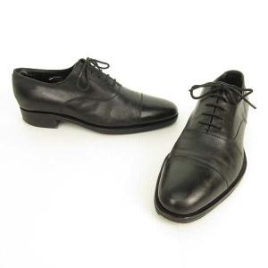 UNITED ARROWS レザー シューズ ストレートチップ 内羽根 ビジネス ドレス 7.5 ブラック WY