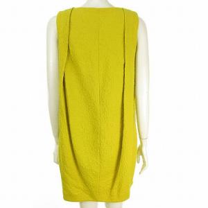 ENFOLD 3006S233-1590 ワンピース ノースリーブ コクーン でこぼこ生地 38 イエロー