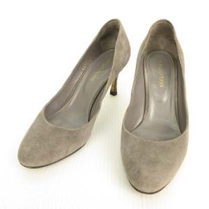 スウェード ハイヒール パンプス ラウンドトゥ 35.5 グレー