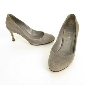 Sergio Rossi スウェード ハイヒール パンプス ラウンドトゥ 35.5 グレー