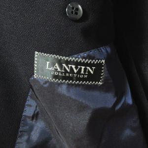 LANVIN コレクション テーラードジャケット ブレザー ブルゾン 刺繍入り ウール 紺 ネイビー 44