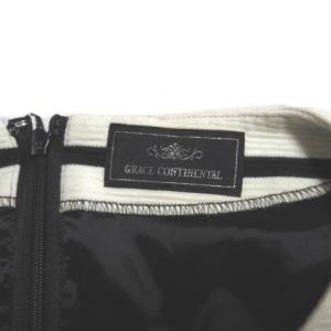 GRACE CONTINENTAL ワンピース ひざ丈 ノースリーブ ボーダー ブラック ホワイト 34 コットン
