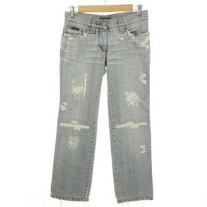 Vintage ダメージ リペア加工 デニム ジーンズ 38 インディゴブルー 国内正規品