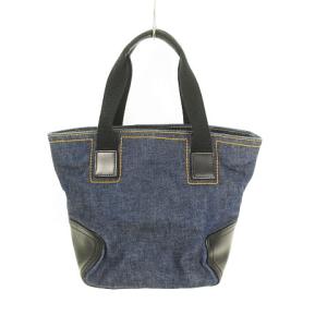 HUNTING WORLD デニムトート トートバッグ ミニトート ロゴプレート インディゴ  ブラック