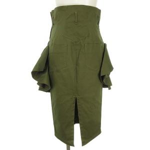 FACETASM ハイウエストフリルタイトスカート  M オリーブ