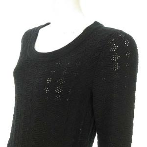 CHANEL ニット ワンピース ココマークボタン P45651K05695 34 黒