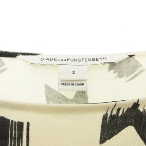 DIANE von FURSTENBERG シルク ドッキングワンピース カラー切替 2 水色 オフホワイト