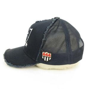 YOSHINORI KOTAKE DESIGN 444 ロゴ エンブレム 星 スター 刺繍 メッシュ キャップ 帽子 ネイビー