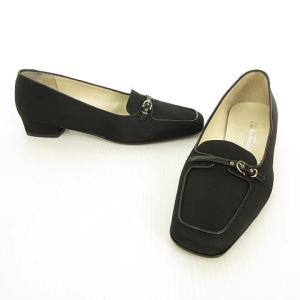 Salvatore Ferragamo ガンチーニ ローファー パンプス スクエアトゥ 7 ブラック 黒