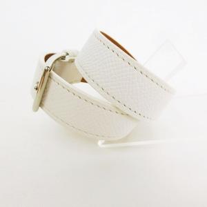 HERMES エトリヴィエール スターマーク K刻印 R S 2重 ブレスレット レザー 白 40cm
