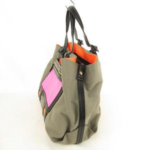 PIERRE HARDY アルファ ALPHA トートバッグ ハンドバッグ ラージサイズ ネオプレーン カーフレザー ロゴメタルチャーム付き グレージュ