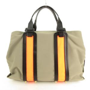 PIERRE HARDY アルファ ALPHA トートバッグ ハンドバッグ ラージサイズ ネオプレーン カーフレザー ロゴメタルチャーム付き グレージュ