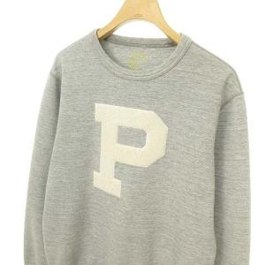 POLO RALPH LAUREN Double Knit Sweatshirt Pロゴ クルーネック スウェット シャツ トレーナー XS グレー