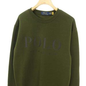 POLO RALPH LAUREN クルーネックロゴプリントスウェットシャツ XS オリーブ