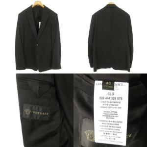 VERSACE 2019 シングル 2B 3ピース スーツ セットアップ ジャケット ジレ スラックス ブラック